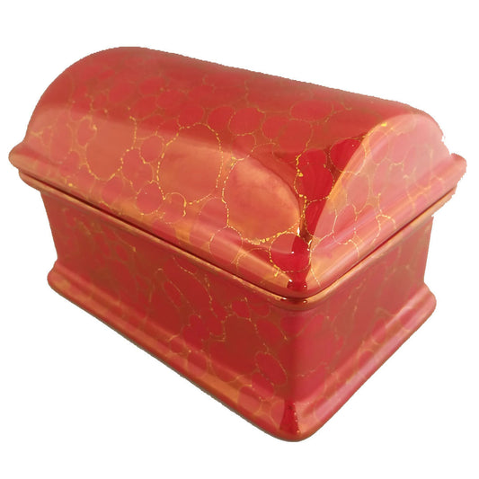 Angled view of the Red Halo Treasure Chest Keepsake.